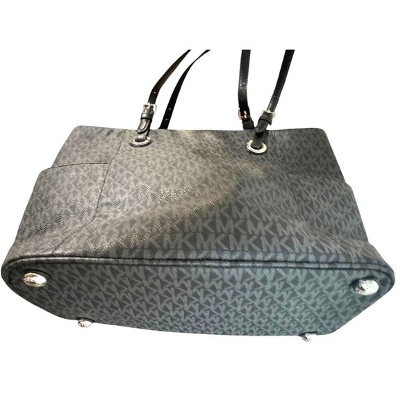 Michael‎ Kors Jet Set Signature Black Monogrammed PVC Tote Bag - Picture 14 of 15